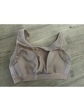 Glamorise Sport 34DD No-Sweat Mesh Sports Bra Wire Free 1068 Cafe Women's